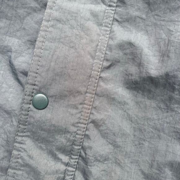 Vintage Nike Swoosh Split Hooded Long Puffer Jacket Parka Coat Green Navy L 90s - Picture 10 of 15